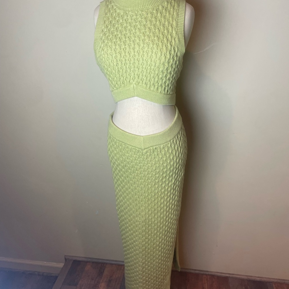 L'Academie Billie Knit Lime Skirt Set